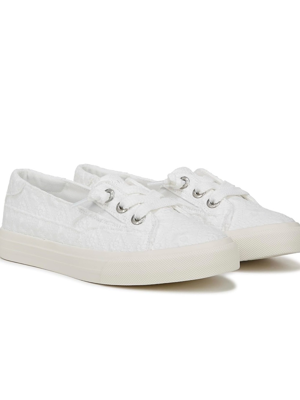 Blowfish Women's White Lace-Textured Low-Top Sneakers
